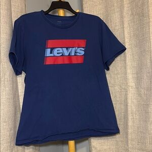 Levi’s Blue T-Shirt with Red Logo – Size 2XL